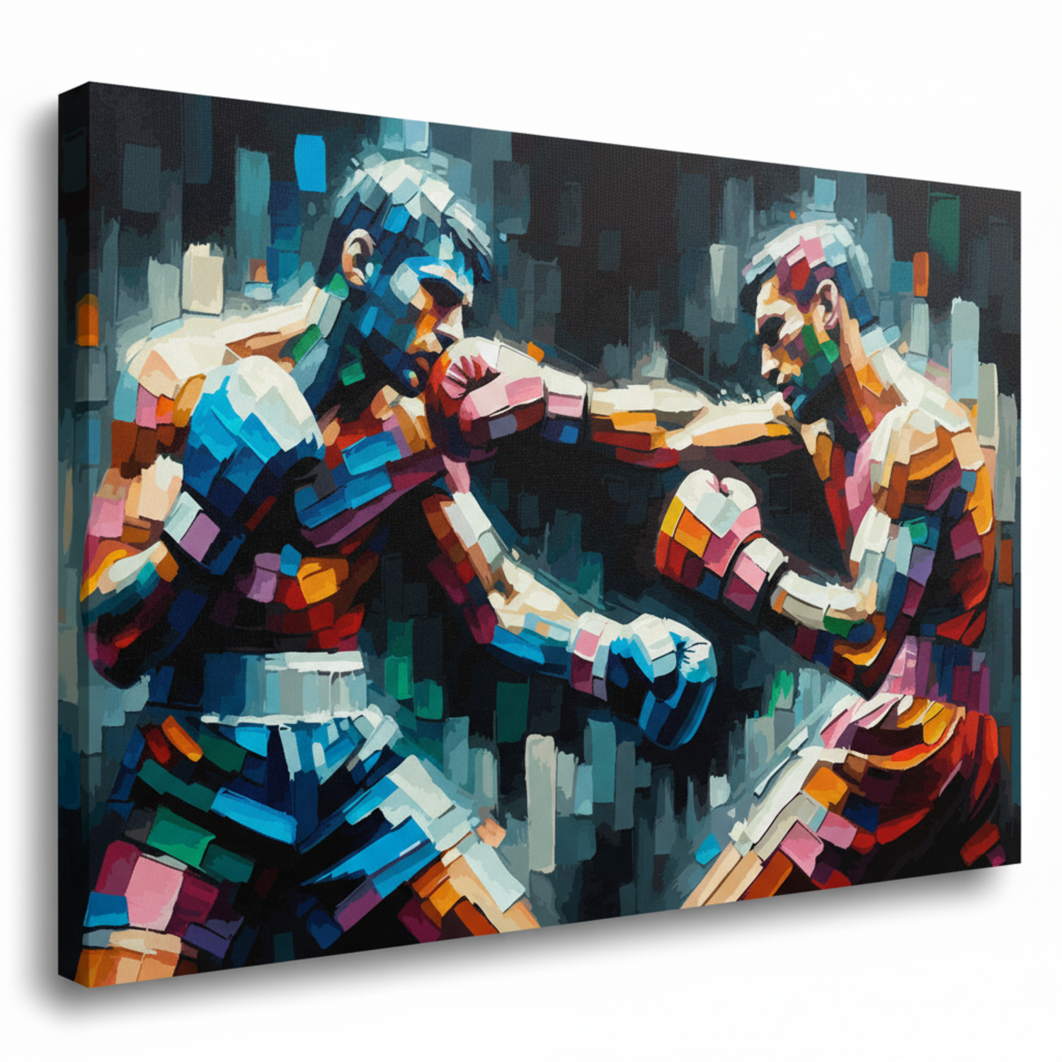 Colourful the noble art sports canvas print - UK made abstract boxing wall art