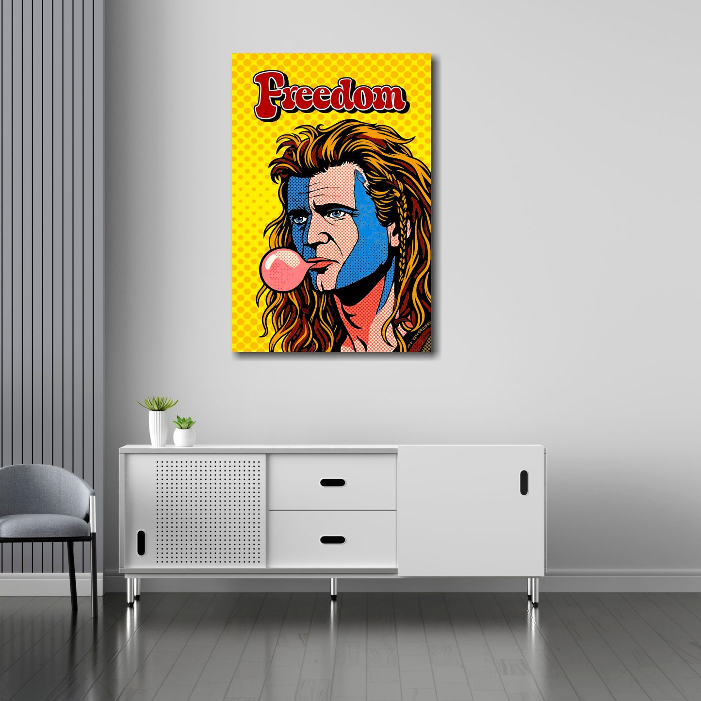 Braveheart 30x20 inch Freedom pop art canvas print - William Wallace inspired UK wall art