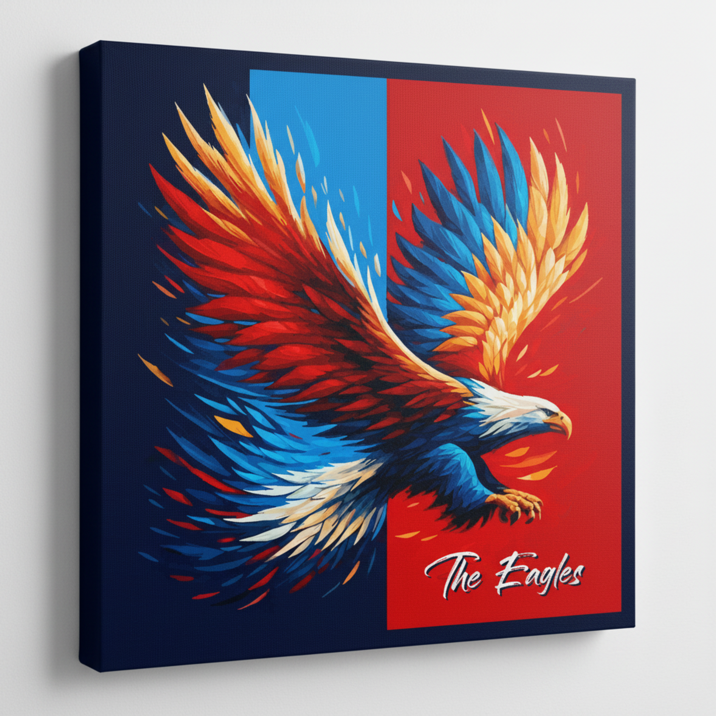 Colourful Crystal Palace inspired canvas print - UK made abstract football wall art
