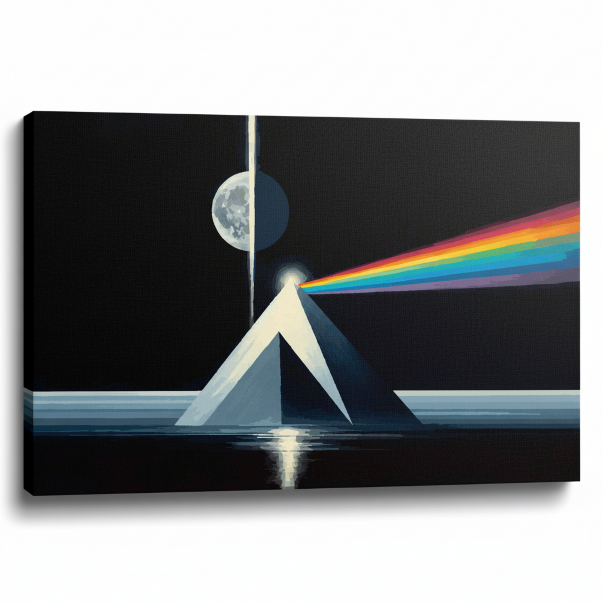 Dark side of the moon canvas print - UK made abstract futuristic wall art black background