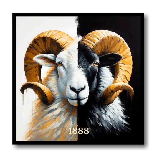 Colourful Derby County inspired canvas print - UK made abstract football wall art