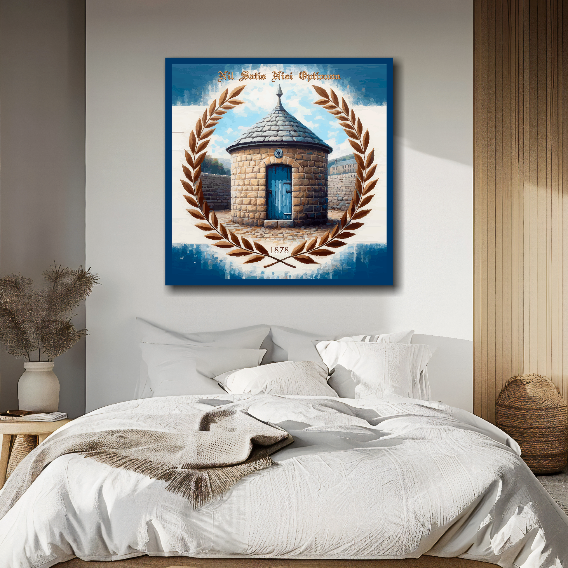 Everton inspired canvas above bed - colourful UK football wall decor for bedrooms