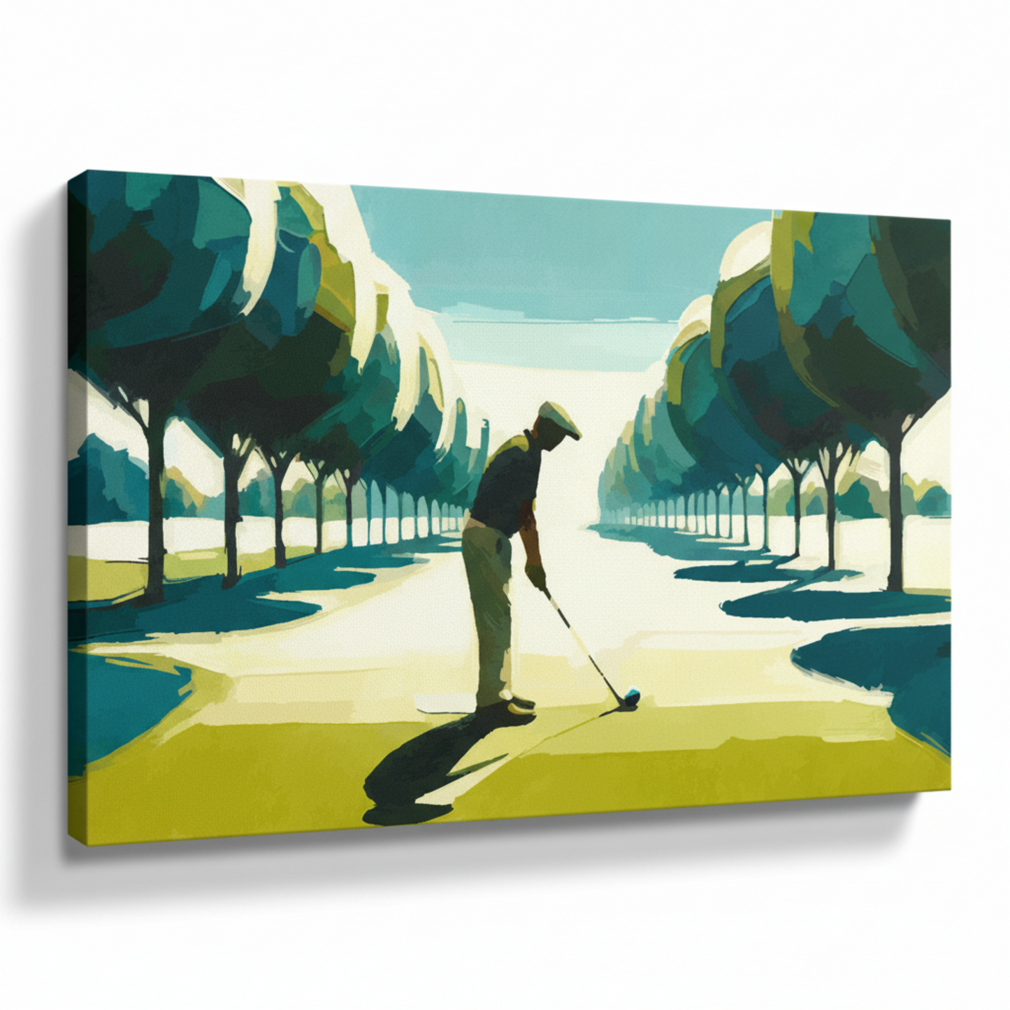 Colourful golf is hard landscape canvas print - UK made abstract sports wall art