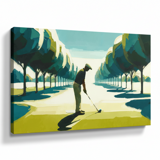 Colourful golf is hard landscape canvas print - UK made abstract sports wall art