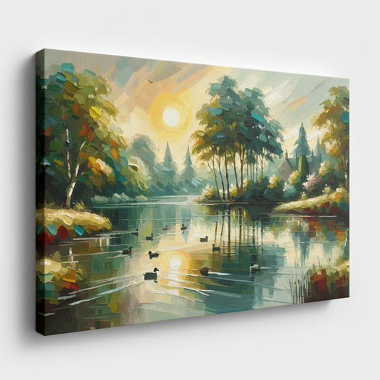 Colourful stillness in motion landscape canvas print - UK made abstract scenic wall art