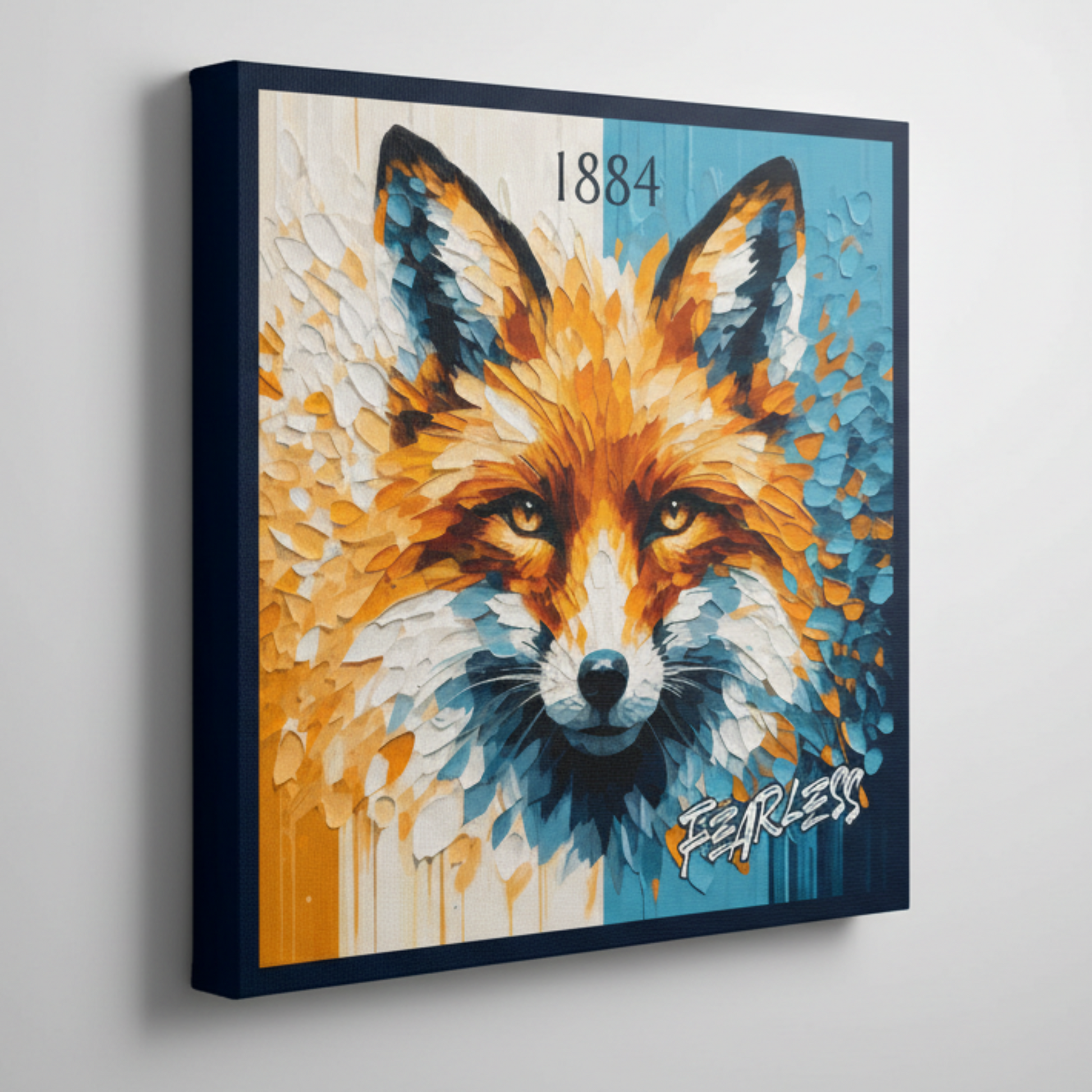 Colourful Leicester City inspired canvas print - UK made abstract football wall art