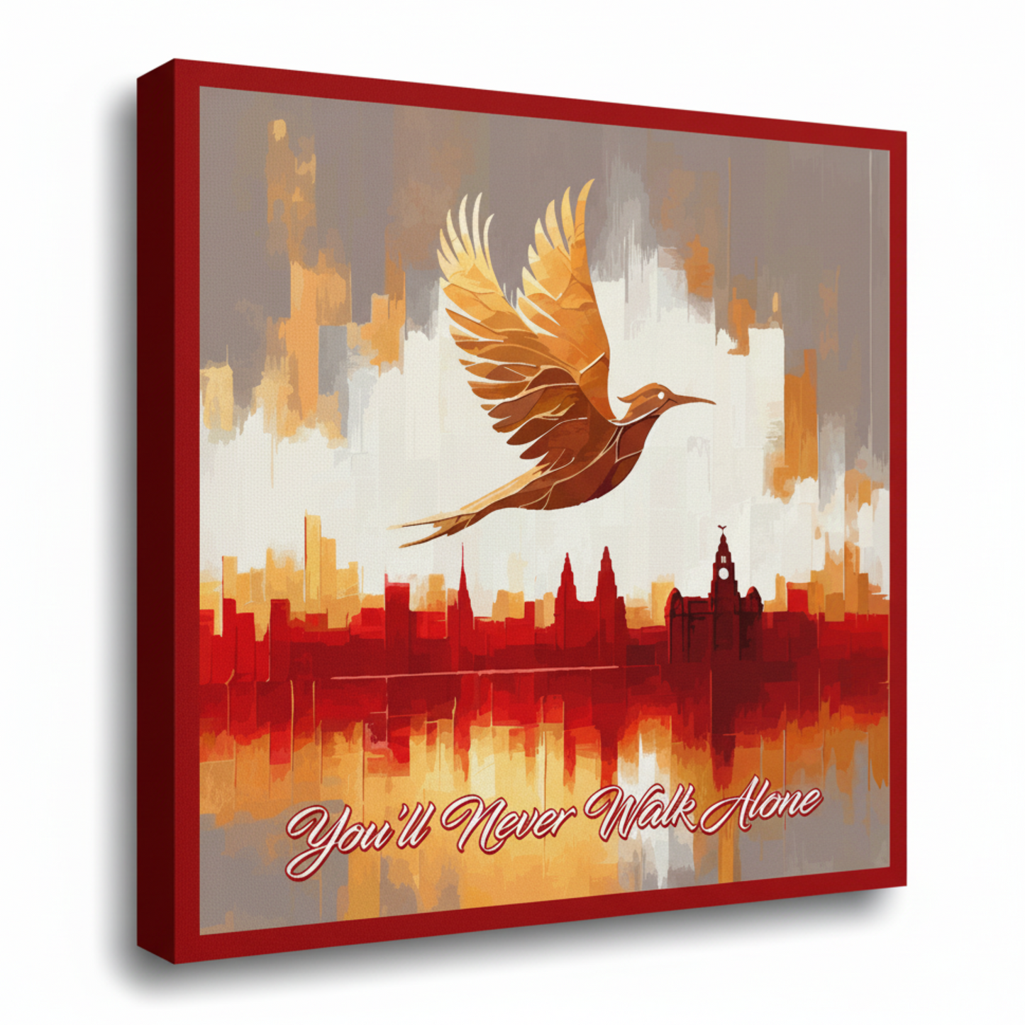 Colourful Liverpool inspired canvas print - UK made abstract city wall art