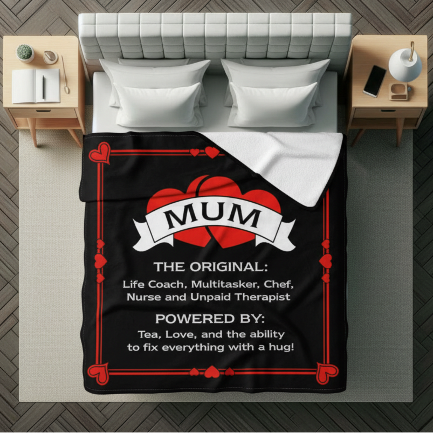 Soft fleece blanket gift for Mum - warm and comfortable throw - UK made