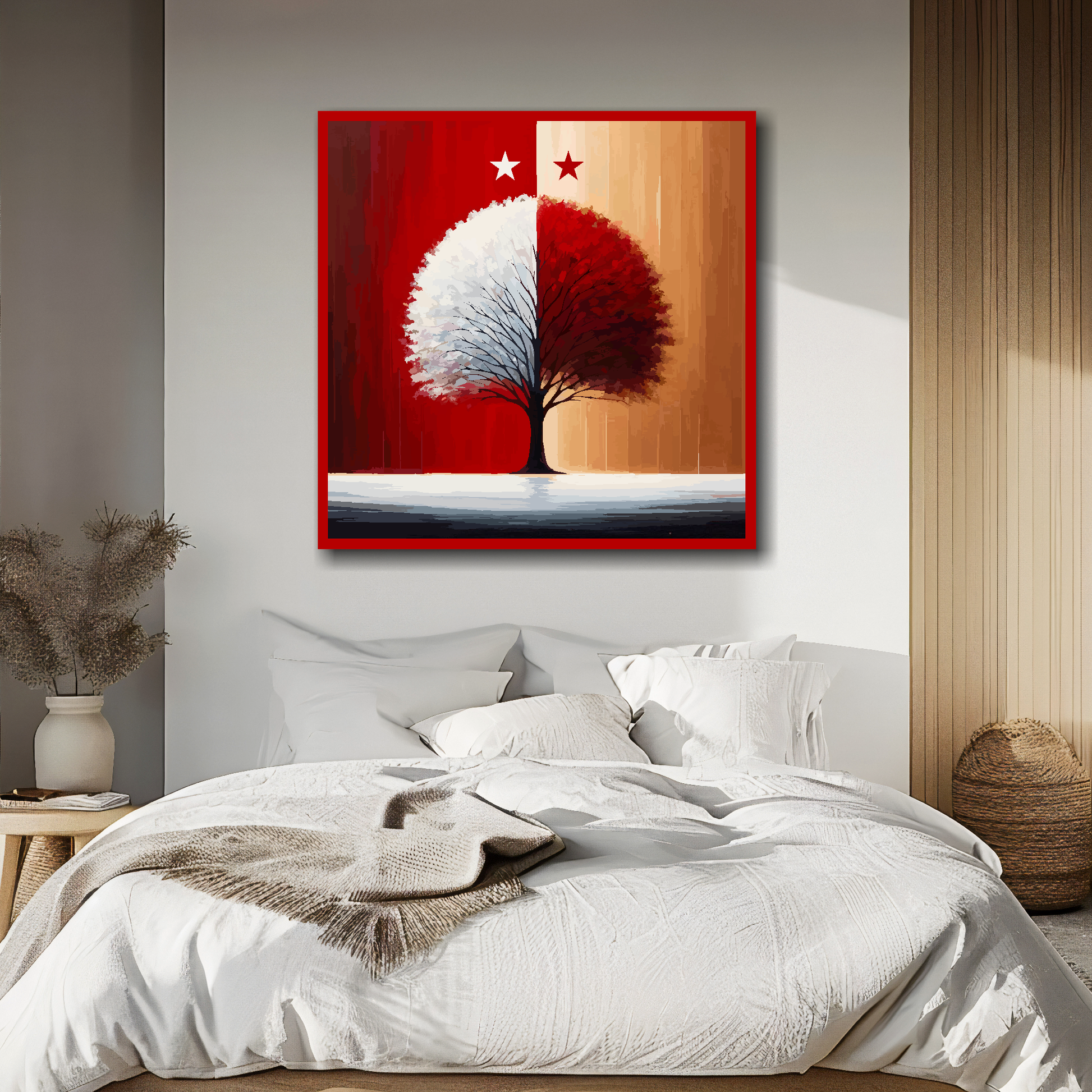 Nottingham Forest inspired canvas above bed - colourful UK football wall decor for bedrooms
