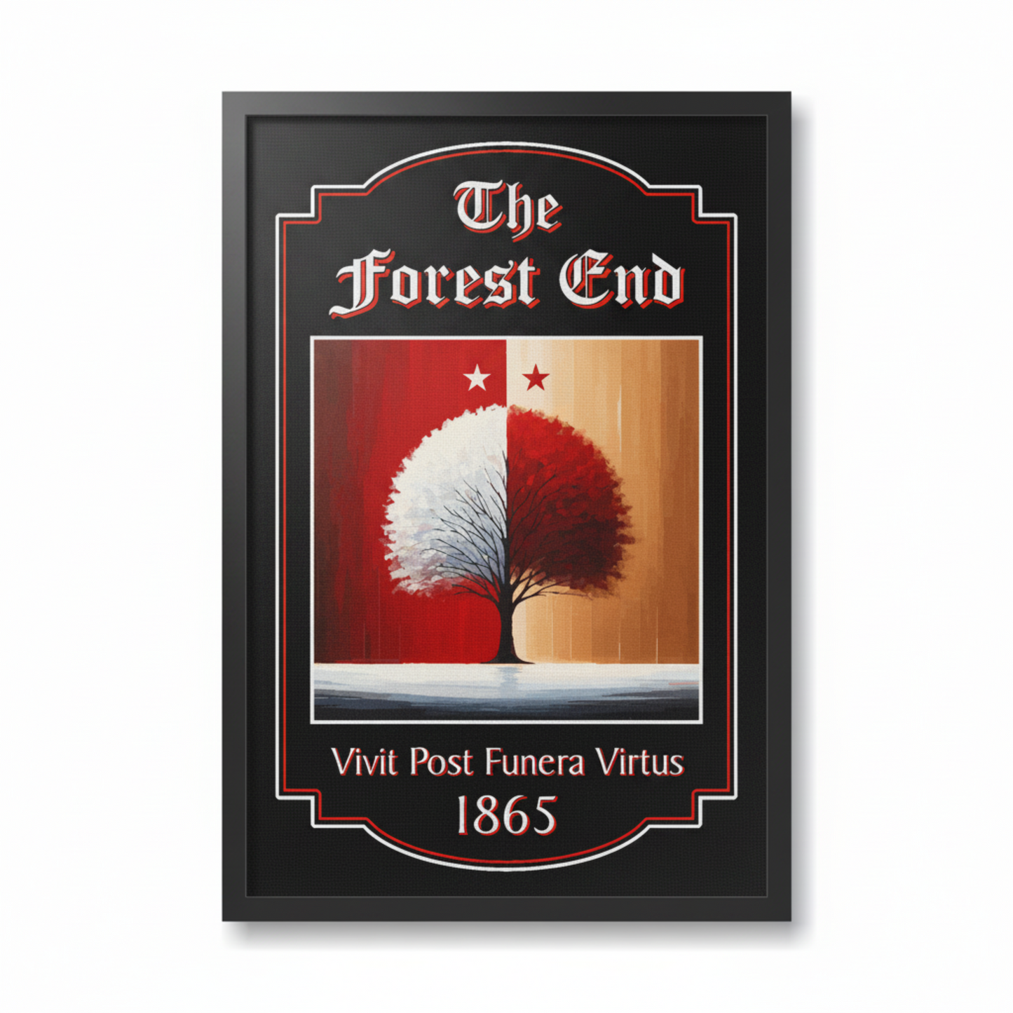 Nottingham Forest FC Pub Sign 'The Forest End' mounted in a large black frame