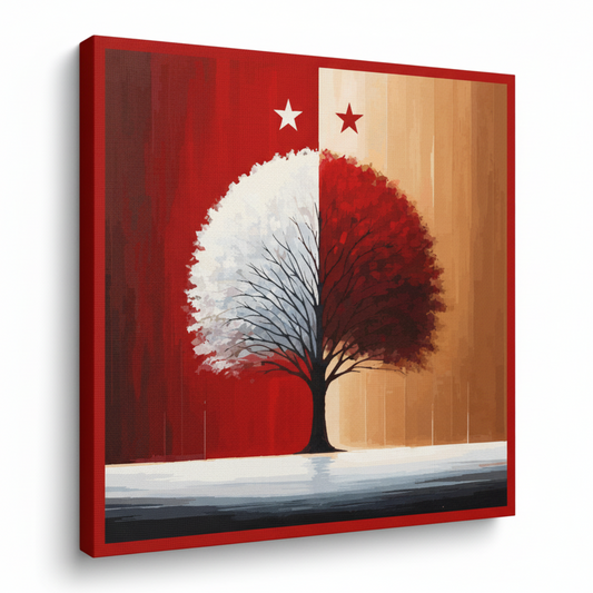 Colourful Nottingham Forest inspired canvas print - UK made abstract football wall art
