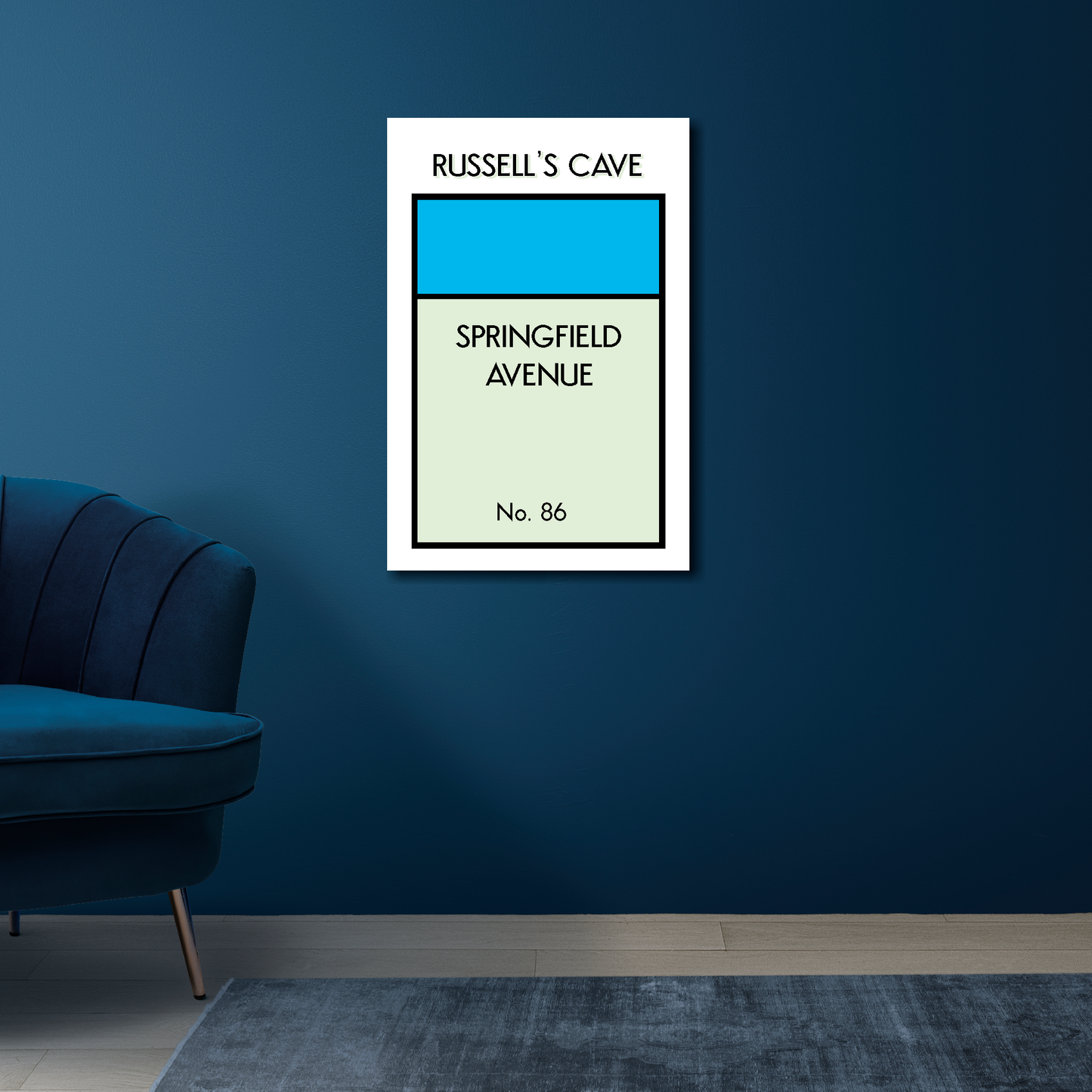 Personalised Monopoly canvas print 16 x 24 inch - medium custom street name wall art