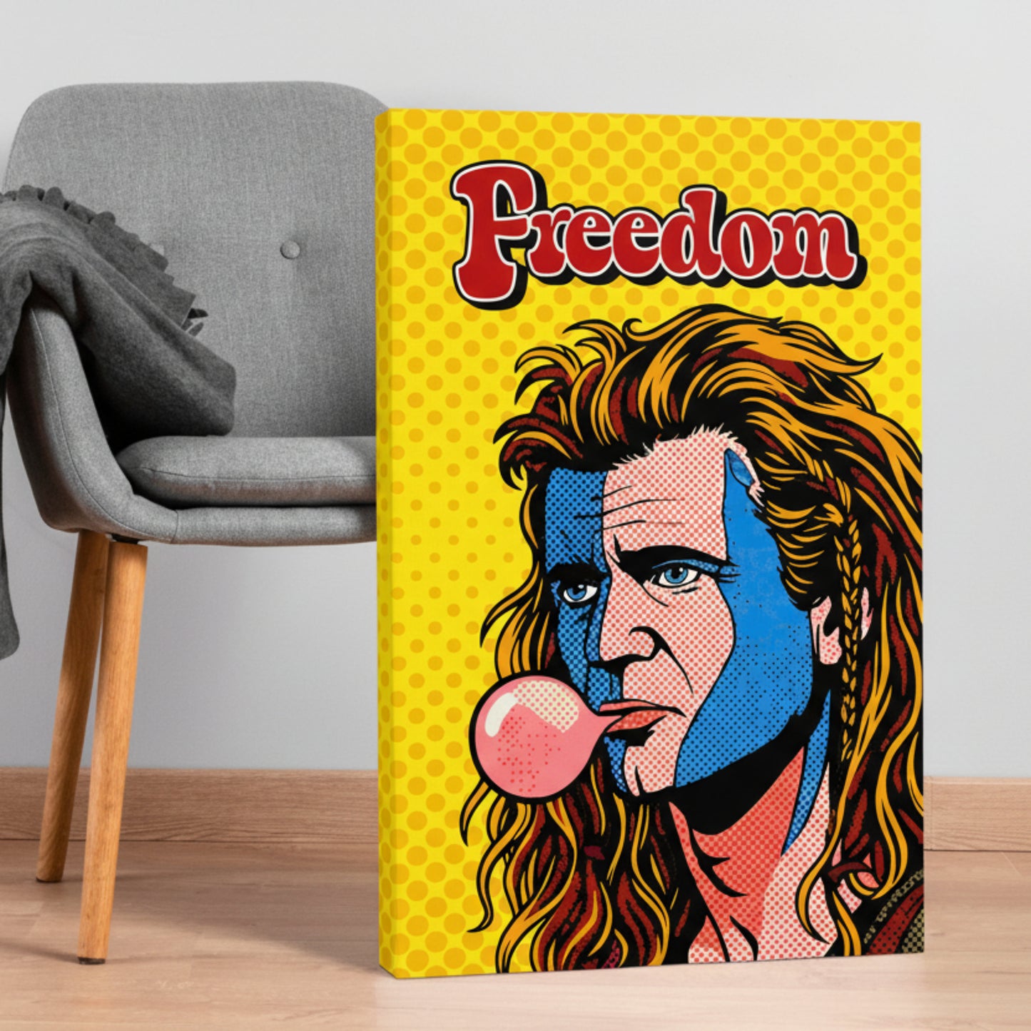 24x16 inch William Wallace Freedom pop art canvas print - Braveheart inspired UK wall art