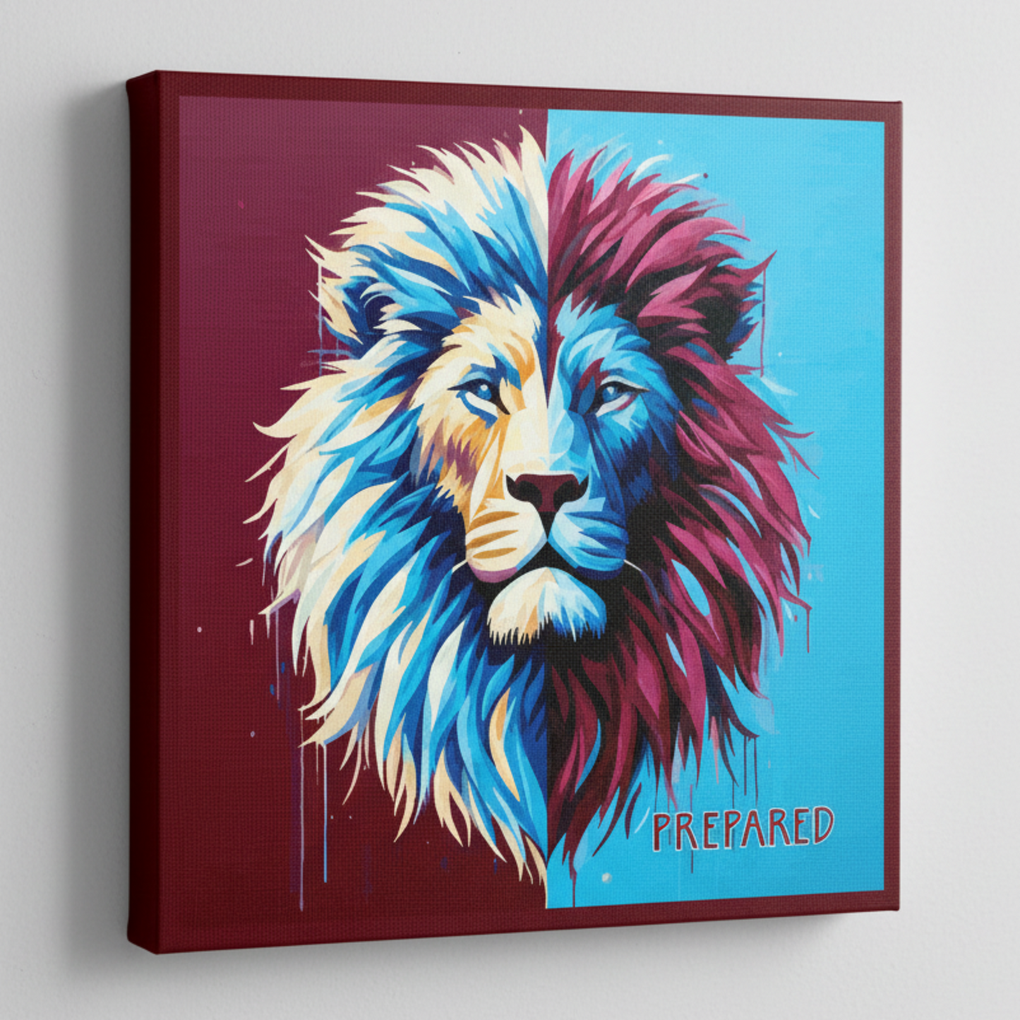 Colourful Aston Villa inspired canvas print - UK made abstract football wall art