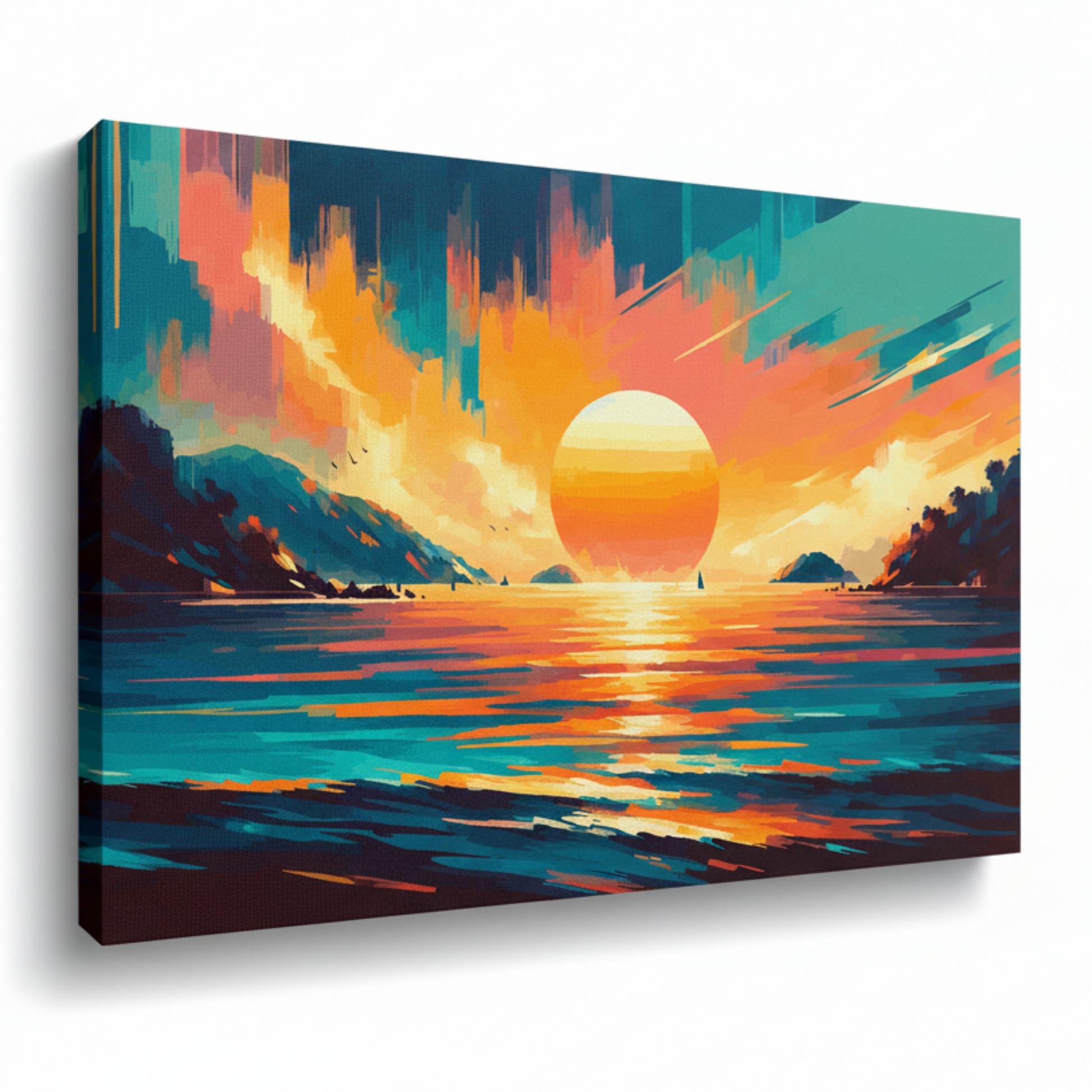 Colourful Thailand skies landscape canvas print - UK made abstract scenic wall art