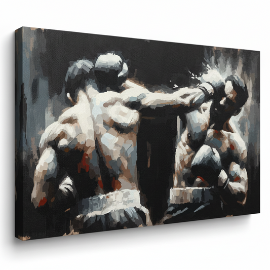 Colourful the noble art sports canvas print - UK made abstract boxing wall art