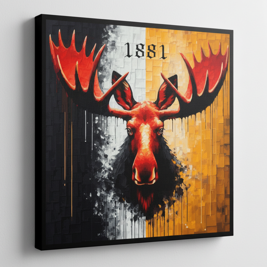 Colourful Watford inspired canvas print - UK made abstract football wall art